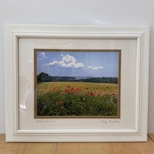 Framed Landscape Photo Print Medomak View Poppies Artist Signed